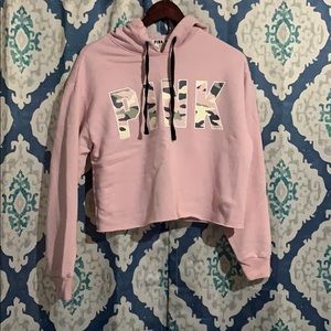 PINK Crop Camo Hoodie